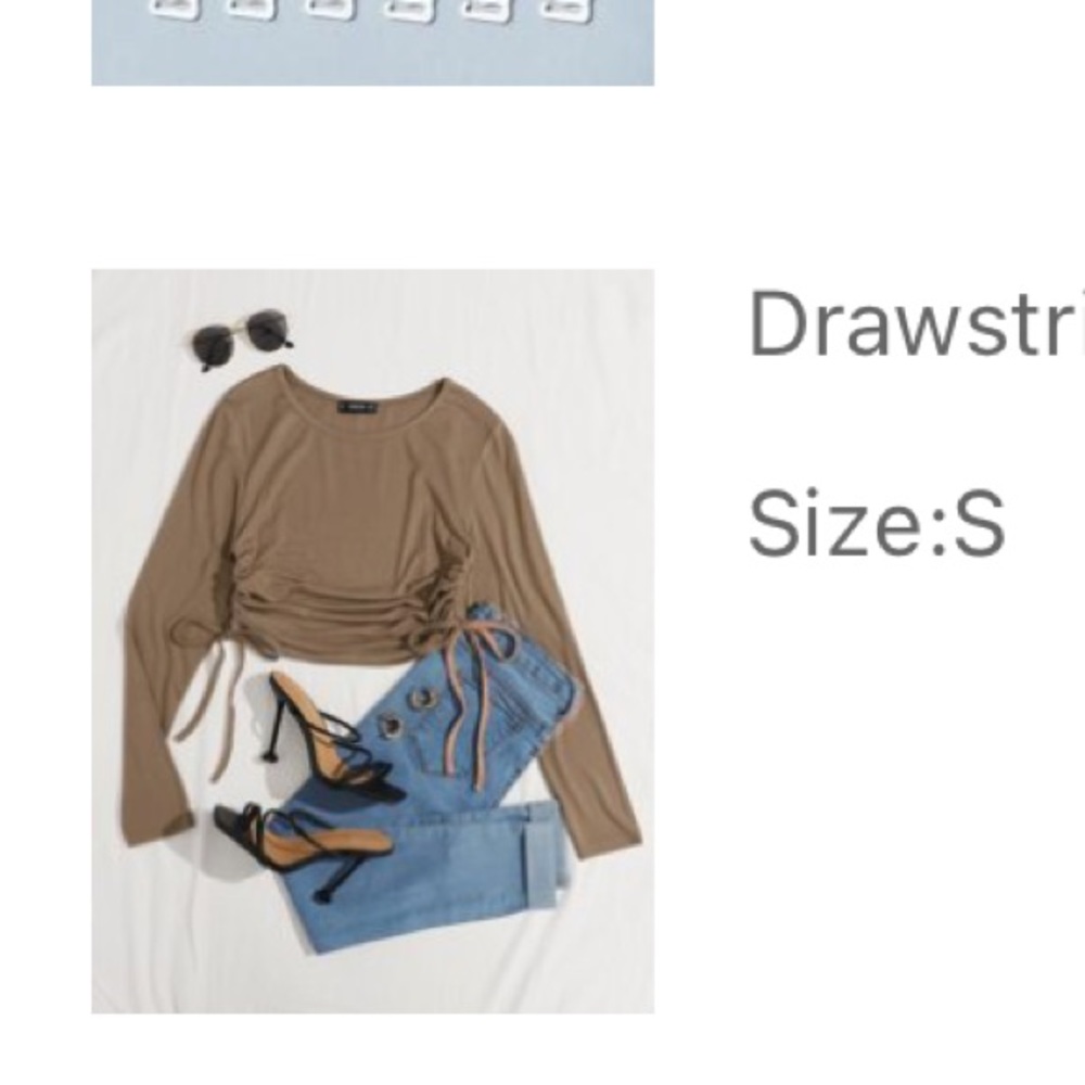 Drawstring Side Solid Tee